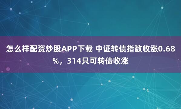 怎么样配资炒股APP下载 中证转债指数收涨0.68%,314只可转债收涨