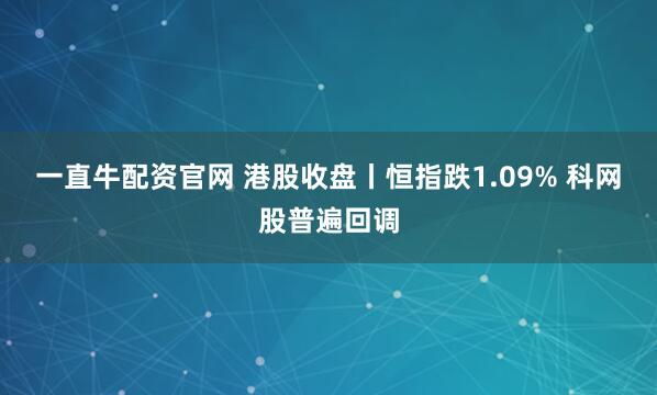 一直牛配资官网 港股收盘丨恒指跌1.09% 科网股普遍回调